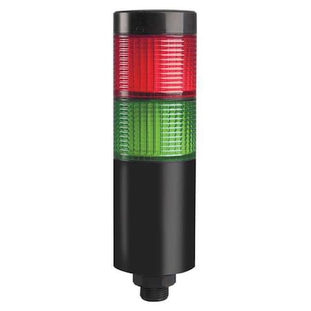 Tower Light Assembly, Red, Green, 90 to 240V AC, 80 FPM, 56 mm Dia., Direct MPN:26ZT40
