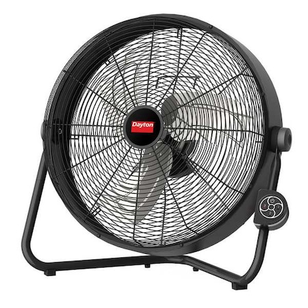 Standard Duty Floor Fan, Floor Mount, 20 in Blade Dia, 120V, 2, 460/2, 590/2, 815 cfm, Non-Oscillating MPN:19RR53