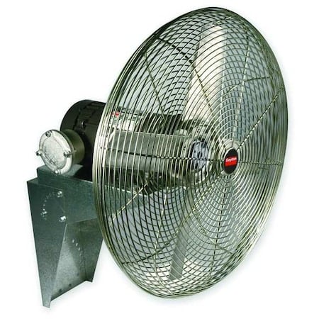 Standard Duty Hazardous Location Industrial Fan, Wall Mount, 24 in Blade Dia, 115/230V, 5, 486 cfm MPN:1VCH1