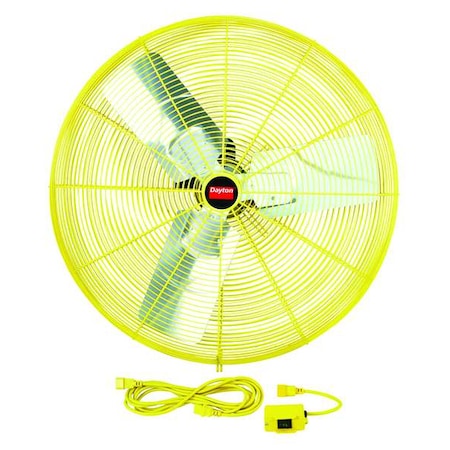 High Visibility Air Circulator, Ceiling, IBeam, Pedestal, Wall Mount, 30 in Blade Dia, 115V MPN:1VCH5