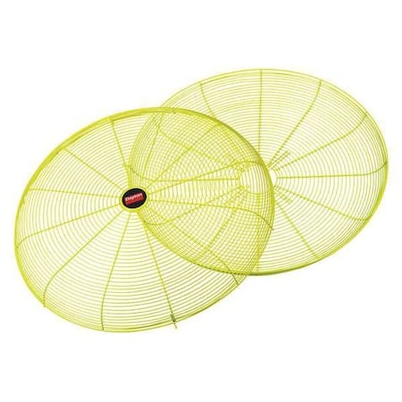 Fan Guard For 30 in Blade Dia, Polyester Powder Coated, Steel, Yellow, Mounting 2-3/4 in x 4-1/2 in MPN:1VCH7