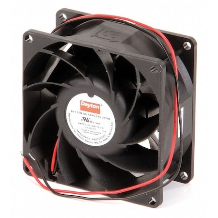 Axial Fan, Square, 24V DC, - Phase, PBT Plastic, 3 1/8 in W. MPN:2RTH6