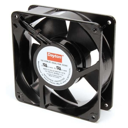Axial Fan, Square, 115V AC, 1 Phase, Cast Aluminum, 4 11/16 in W. MPN:3VU65