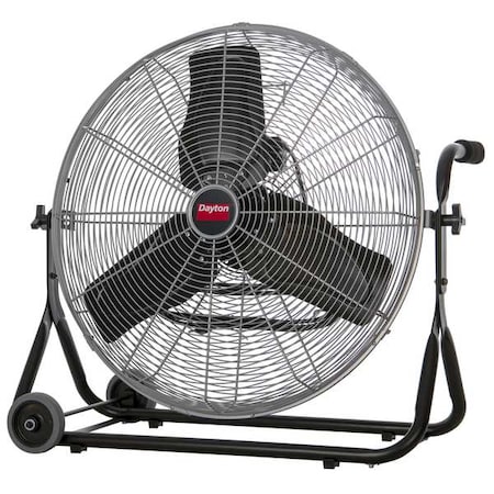 Mobile Floor Fan, 3 Speeds, Silver, Carrying Handle MPN:61LD86