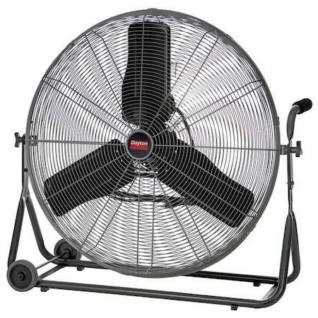 Mobile Floor Fan, 3 Speeds, Silver, Carrying Handle MPN:61LD87