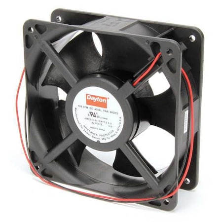 Axial Fan, Square, 12V DC, - Phase, PBT Plastic, 4 11/16 in W. MPN:6KD70
