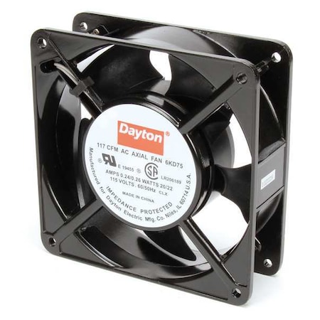Axial Fan, Square, 115V AC, 1 Phase, Cast Aluminum, 4 11/16 in W. MPN:6KD75