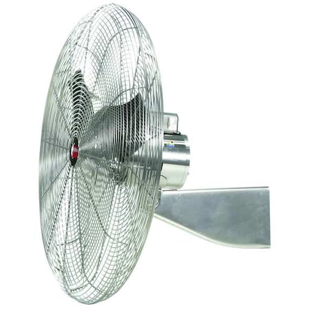 Washdown Industrial Washdown Fan, Wall Mount, 24 in Blade Dia, 115/230V, 5, 220 cfm, Non-Oscillating MPN:70831