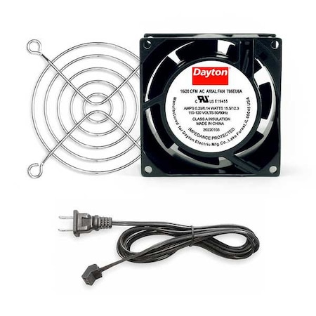 Square Axial Fan Kit, 120V AC, Cast Aluminum, 3 1/8 in W. MPN:786EU6
