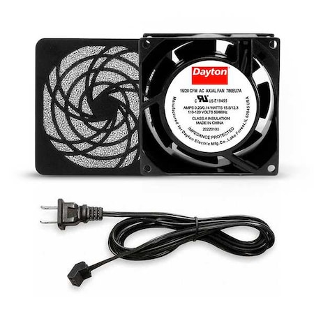 Square Axial Fan Kit, 120V AC, Cast Aluminum, 3 1/8 in W. MPN:786EU7