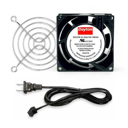 Square Axial Fan Kit, 120V AC, Cast Aluminum, 3 1/8 in W. MPN:786EU8