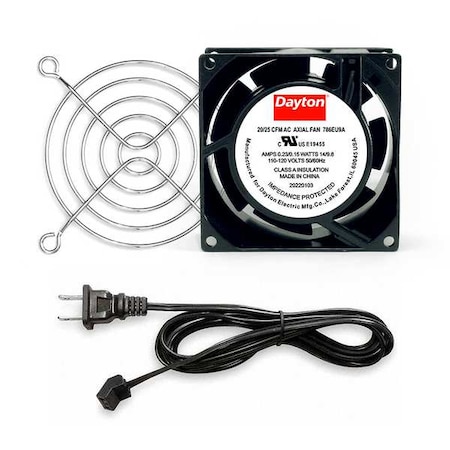 Square Axial Fan Kit, 120V AC, Cast Aluminum, 3 1/8 in W. MPN:786EU9