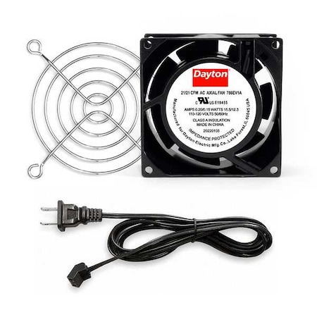 Square Axial Fan Kit, 120V AC, Cast Aluminum, 3 5/8 in W. MPN:786EV1