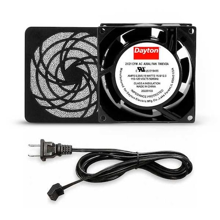 Square Axial Fan Kit, 120V AC, Cast Aluminum, 3 5/8 in W. MPN:786EV2