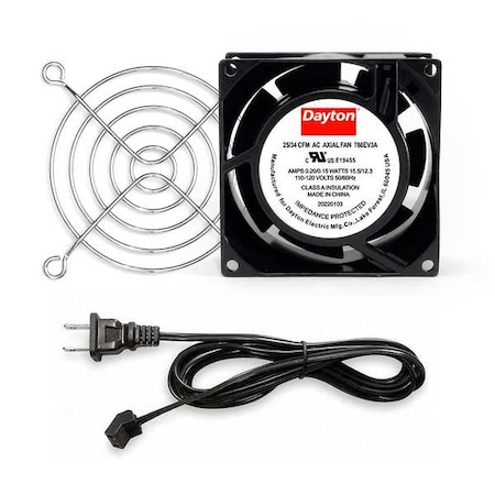 Square Axial Fan Kit, 120V AC, Cast Aluminum, 3 5/8 in W. MPN:786EV3
