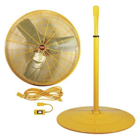 High Visibility High Visibility Industrial Fan, Pedestal Mount, 24 in Blade Dia, 115V MPN:7DJ29