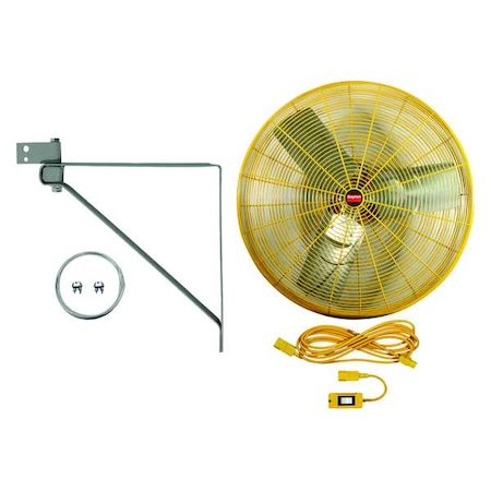 High Visibility High Visibility Industrial Fan, Ceiling, IBeam, Wall Mount, 30 in Blade Dia, 115V MPN:7DJ31