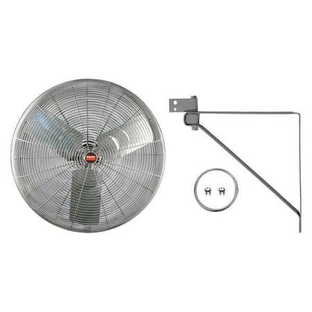 High Ambient Air Circulator, Wall Mount, 30 in Blade Dia, 115V, 8, 900 cfm, Non-Oscillating MPN:7DJ39