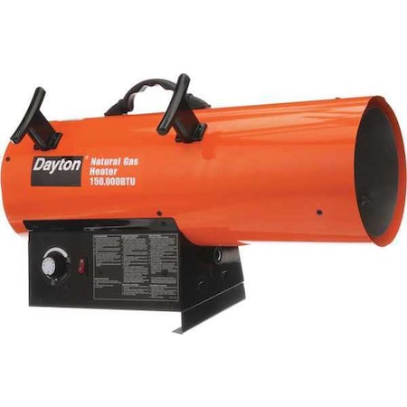 Portable Gas Torpedo Heater, Natural Gas, Intermittent Spark, 11 7/8 in Wx 25 9/16 in L MPN:3VE56
