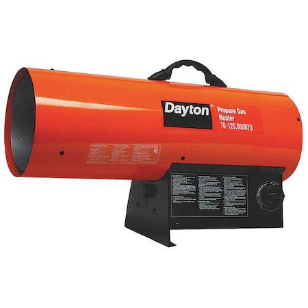 Portable Gas Torpedo Heater, Liquid Propane, Continuous Spark, 11 7/8 in Wx 25 1/2 in L MPN:3VE57