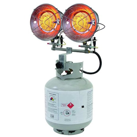 Portable Gas Tank-Top Heater, LP, Matchless Piezo, 17 1/4 in Wx 6 1/2 in L MPN:5RCC1