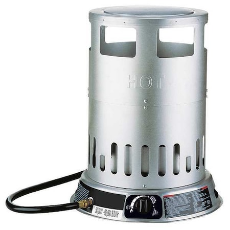 Portable Gas Floor Heater, Liquid Propane, Matchless Piezo, 50, 000 to 80, 000 BtuH, 15 7/8 in L MPN:6BY73