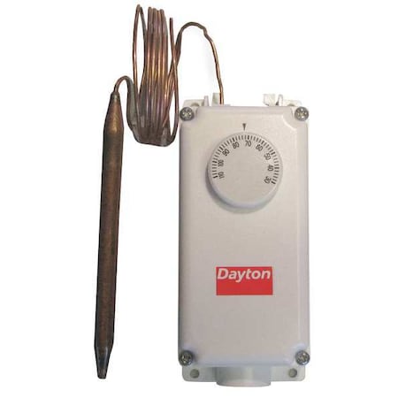 Line Voltage Mechanical Thermostat, Heat or Cool, 0 to 120F, Exposed Dial, 120V/240V/277V AC, 1C/1H MPN:2NNR6