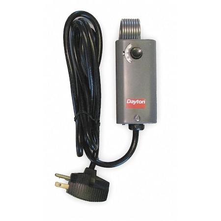 Portable Heating Thermostat W/ 6ft L Cord, Heat Only, 35 to 95F, Mechanical Selector Dial, 120V AC, Stl MPN:2NNR8