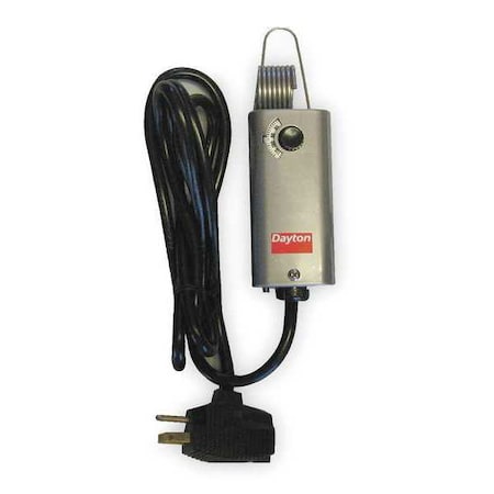 Portable Heating Thermostat W/ 6ft L Cord, Heat Only, 35 to 95F, Mechanical Selector Dial, 120V AC, SS MPN:2NNT5