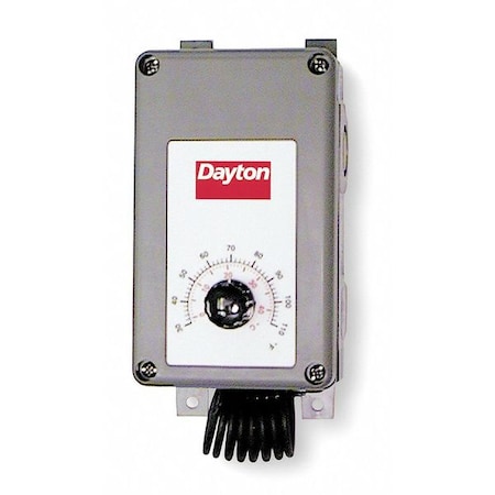 Line Voltage Mechanical Thermostat, Heat or Cool, 30 to 110F, 120 to 277V AC, 1C, 1H MPN:4LZ95