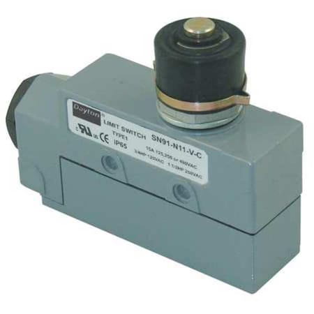 Limit Switch, Plunger, SPDT, 15A at 480V AC, Actuator Location: Top MPN:12T910