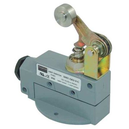 Limit Switch, Plunger, Roller Lever, SPDT, 15A at 480V AC, Actuator Location: Top MPN:12T928