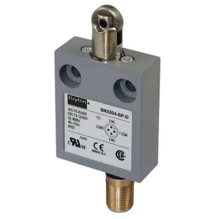 Limit Switch, Plunger, Roller, SPDT, 10A at 300V AC, Actuator Location: Top MPN:12T941