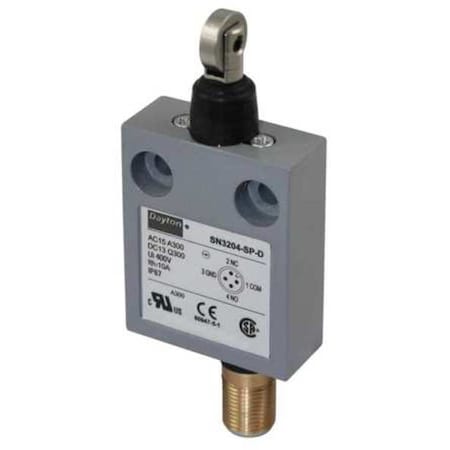 Limit Switch, Cross Roller, Plunger, SPDT, 10A at 300V AC, Actuator Location: Top MPN:12T949