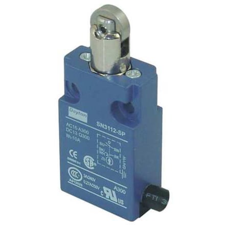 Limit Switch, Plunger, Roller, SPDT, 10A at 300V AC, Actuator Location: Top MPN:12T955