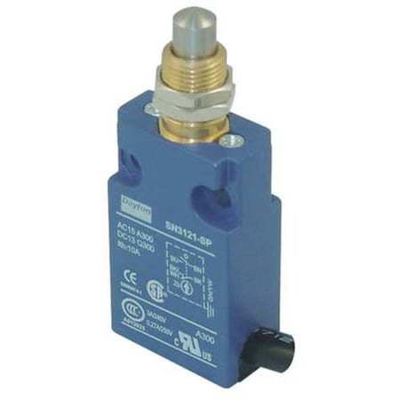 Limit Switch, Plunger, SPDT, 10A at 300V AC, Actuator Location: Top MPN:12T956