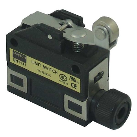 Limit Switch, Plunger, Roller Lever, SPDT, 5A at 240V AC, Actuator Location: Top MPN:13F516