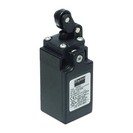 Limit Switch, Plunger, Roller Lever, 1NC/1NO, 10A at 480V AC, Actuator Location: Top MPN:14H181