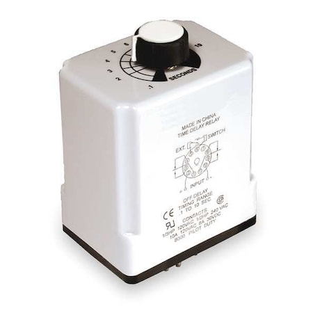Single Function Time Delay Relay, Octal, Off Delay, 1 Functions 240V AC, DPDT MPN:1EGC3
