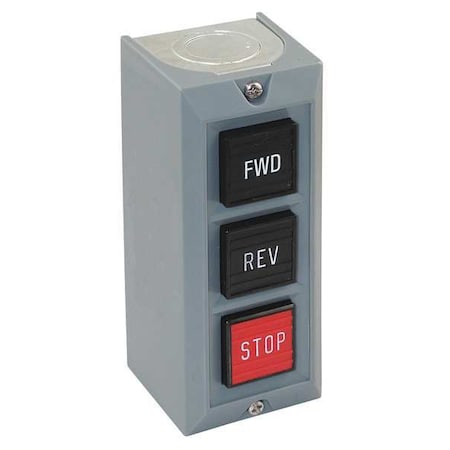Control Station, 3 Push Buttons, Blk/Red MPN:20C796