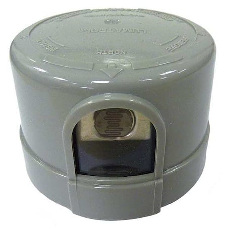 Incandescent Photocontrol, 1, 800 W, Gray MPN:26WA85