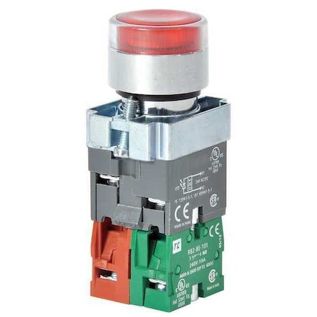 Illuminated Push Button, 22 mm, 1NO/1NC, Red MPN:30G202