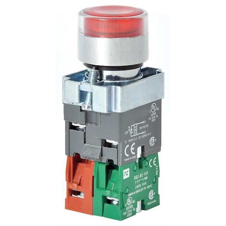 Illuminated Push Button, 22 mm, 1NO/1NC, Red MPN:30G206