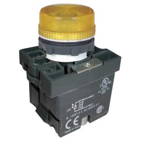 Pilot Light, LED, 22mm, 24VAC/DC, YL, Plastic MPN:30G211