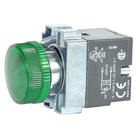 Pilot Light, Green, 22mm, LED MPN:30G221