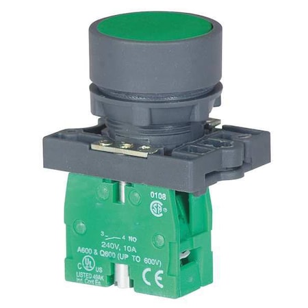 Push Button Operator, 22 mm, 1NO, Green MPN:30G225