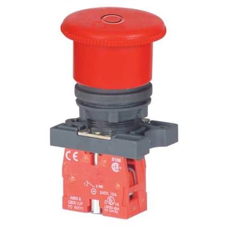 Emergency Stop Push Button, 22 mm, 1NC, Red MPN:30G248