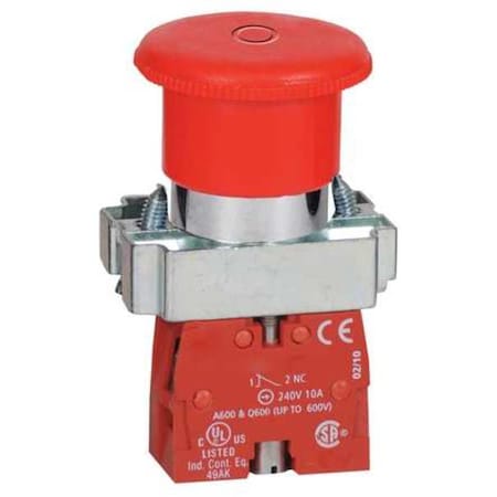 Emergency Stop Push Button, 22 mm, 1NC, Red MPN:30G249