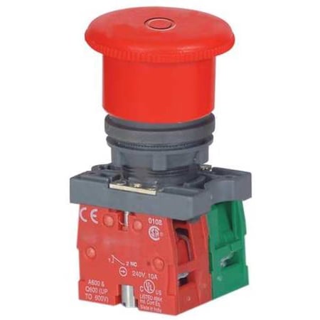 Emergency Stop Push Button, 22 mm, 1NO/1NC, Red MPN:30G250