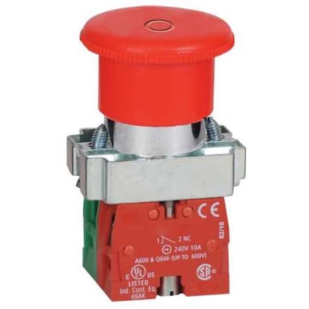 Emergency Stop Push Button, 22 mm, 1NO/1NC, Red MPN:30G251